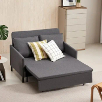 Sofa Bed 3-in-1 Convertible Sleeper Loveseat Sofa Couch with Pullout Storage, Bedroom Furniture, Balcony, RV,Gray Loft Bed Couch