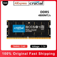 Crucial RAM 16GB 32GB DDR5 4800MHz 5600mhz SO-DIMM 1.1V CL40 For Laptop Computer Dell Lenovo Asus HP Computer Memory Stick