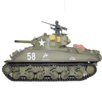 Radio Remote Control 1:16 Scale 2.4Ghz US M4A3 Sherman Tank RC Airsoft Battle Tank Smoke &amp; Sound (Metal Gear &amp; tracks)