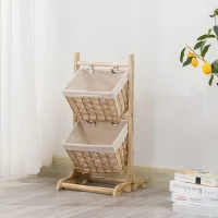 Floor Type Rattan Basket Storage Rack Storage Basket