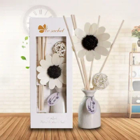FY 30ml Fragrance Rattan Sticks Set Ceramic Reed Diffuser Bottle Purifying Air Aroma Living Room Essential Oil Diffuseur Parfum