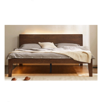 【橙家居·家具】/預購/貝里系列胡桃色1.5米高體床架 BL-F8012(售完採預購 臥室床 床組 雙人床架 床架)