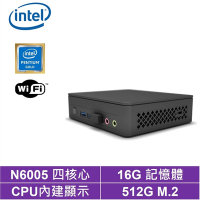 Intel NUC平台奔騰四核{黑熊劍俠} 迷你電腦(N6005/16G/512G M.2 SSD)