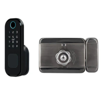 Tuya Smart Lock Waterproof Wifi Fingerprint Rim Lock Smart Card Digital Code Electronic Door Lock For Home