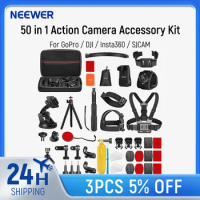 NEEWER 50 in 1 Action Camera Accessory Kit Compatible with GoPro Hero 11 10 9 8 7 6 5 4 GoPro Max GoPro Fusion Insta360 DJI Osmo