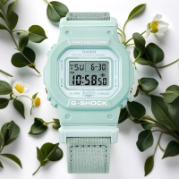 CASIO 卡西歐 G-SHOCK 自然系列 湖水藍 布質錶帶方型女錶 送禮推薦 GMD-S5600CT-3
