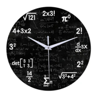 Math Wall Clock,Mathematics Clock,For Kids Math Formulas Icons Wall Clock Classroom Decor,Gift For Teacher