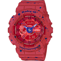 CASIO卡西歐 Baby-G 星空雙顯手錶 送禮首選-紅 BA-110ST-4ADR