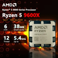 AMD R5 9600X New Ryzen 5 9600X Processor 5.4GHz 6-Core 12-Thread 38MB Game Cache 4NM TDP 65W Socket 