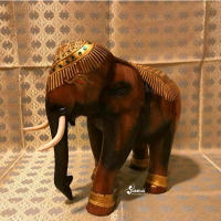 泰國進口實木雕刻大象工藝品泰餐廳客廳玄關擺設東南亞描金大象飾