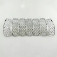 For Jeep Cherokee 2014-2017 Car Front Center Grill Mesh Grille Net Trims Insert Sticker Cover Decor Styling 7Pcs ABS Silver