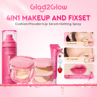 【Hot Sale】 Glad2Glow 2in1 Makeup Combo Set Perfect cover cushion+Perfect Powder Foundation dengan ka