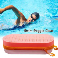Swimming Goggle Silicone Case Drainage Holes Shockproof Large Capacity Travel Swim Glasses Carrier Bag Storage Box 고글 커버