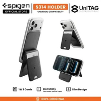 SPIGEN Card Holder S314 Dompet Kartu Kulit Magsafe Stand Slim Foldable Tripod Leather Wallet Tripod 