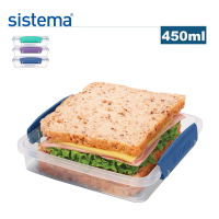 【sistema】紐西蘭進口to go系列方形吐司保鮮盒-450ml(顏色隨機)
