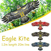 Flat Eagle Kites With 20 Meter Line Outdoor Toys Eagle Bird Kite Flying Outdoor Sports Kite Kite Style Games Chinese Toys B5K6