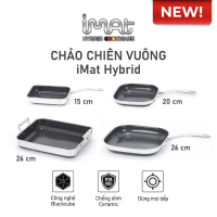 [Hàng chính hãng-iMat hybrid] Chảo chiên vuông iMat Hybrid chống dính gốm Ceramic đen nhiều loại