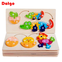 Hot New Wooden 3D Puzzle Toys Cartoon Jigsaw For Children Baby Early Education Intelligence Boys And Girls Toys Kids Gift