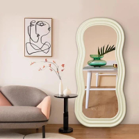 Quality Stickers Wall Mirror White Big Size Girls Standing Mirror Aesthetic Nordic Espejos Decorativos Nordic Home Decor