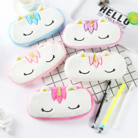 Kawaii Unicorn Pencil Case Quality Plush School Supplies Stationery Gift Pencilcase School Cute Pencil bag School Tools