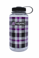 美國《Nalgene》專業水壺  1000cc寬嘴水壼 682020-0132 紫色格子 (限量版)