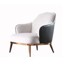 retro classic designer sofa single chair back and seat bedroom sofa comfort chair leisure sofa chair with metal leg
