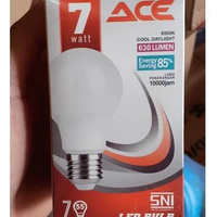 1 pcs Lampu LED ACE 7watt hemat energi 85% lampu led bulb penerangan rumah. Grosir cod
