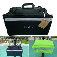 Use For Brompton Folding Bike Bags &amp; Panniers Picnic Basket Storage Bag With Waterproof Cover Aluminum Mount