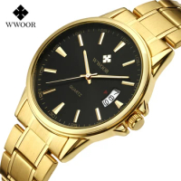WWOOR Men Classical Analog Quartz Watch Ultra Thin Fashion Casual Date Seiko VJ32 Movement Wrist Watches relogio masculino
