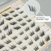 Glueless Cluster Lashes Natural Manga False Eyelashes DIY Self-Adhesive Wispy Fake Lashes For O9A2