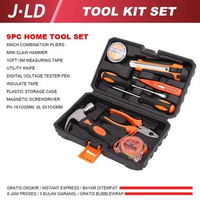 SKY - JLD Toolkit Set 9pcs Alat Pertukangan Palu handtool box Perkakas Tukang Lengkap Tang Obeng/met