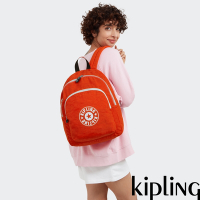 Kipling (網路獨家款)暖陽橘紅簡約手提後背包-CURTIS M