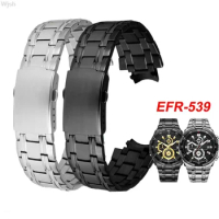 Solid Stainless Steel Watch Strap for Casio EDIFICE EFR-539 5345 Wrist Band Men Matte Metal Replacement Bracelet Accessories