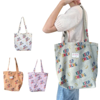 Corduroy Tote Bag Fashion Handbag for Student Girl Large Capacity Shopping Bag Versatile Shoulder Bag School Book Bag