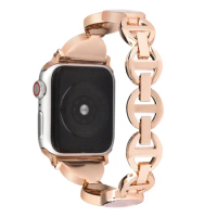 Bracelet Bands for Apple Watch 38mm 40mm 41mm 42mm 44mm 45mm SE Series 7 6 5 4 3 Women Jewelry Metal Strap with Bling Diamond