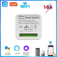 16A DIY Tuya MINI Wifi Switch 2-way Remote Control Timer Relay Automation for Smart Life Work with Alexa Google Home Alice