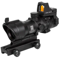 4x32 with Lron Sights 20mm Weaver Picatinny Rail Mounts Hunting Tactical Rifle Scope w/RMR Red Dot