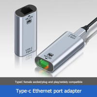 Convenient Simple Operation USB C Type-C Female to RJ45 Female Ethernet Gigabit Wired LAN Network Ad