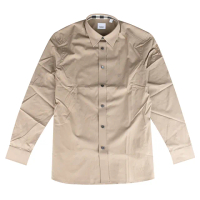 【BURBERRY 巴寶莉】經典騎士LOGO棉質長袖襯衫(男款/深蜜)