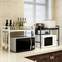 【AOTTO】可伸縮微波爐架 廚房收納架-單層(廚房置物架 收納架)