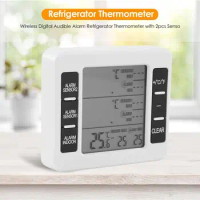 Fridge Digital Freezer Alarm Thermometer with 2 Wireless Sensors Refrigerator