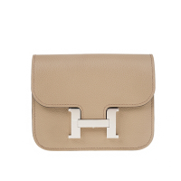 HERMES 愛馬仕 經典Constance Etophe 銀釦腰包/短夾 (附可拆式零錢包)(8Q BEIGE MARFA)
