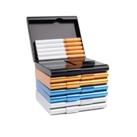 Aluminum Cigarette Case Storage Holder Double Sided Flip Open Pocket-Cigarette Case Storage business card holder