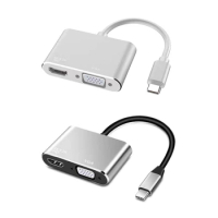 USB-C Docking Station Dual Monitor Adapter Laptop Hub USB C to 2 4K