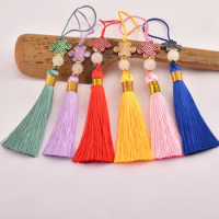 Tassel Pendant With Traditional Chinese Knot Name Stamp Decorate Tassel Hanfu Clothing Bookmark Gift Package Knots Tassel