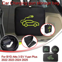For BYD Atto 3 EV Yuan Plus 2022 2023 EV Car Portable Charging Cable Storage Carry Bag Waterproof Retardant Trunk Storage Box