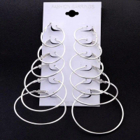 6 PASANG ANTING BULAT LINGKARAN POLOS ANTING BULAT PERHIASAN EARRINGS