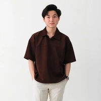 SANVANINA Camden Boxy Polo Shirt | Kaos Polo Scuba Kerah | Polo Shirt Boxy Fit Cutting PC-16 Choco X