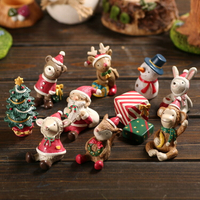 兒童節小禮物創意工藝品書桌裝飾擺件圣誕樹老人治愈鹿熊玩偶zakk