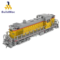 BuildMOC Assembled Building Block Toy Union Pacific Railway AlcoRS11 Diesel Locomotive Diesel Electric Train